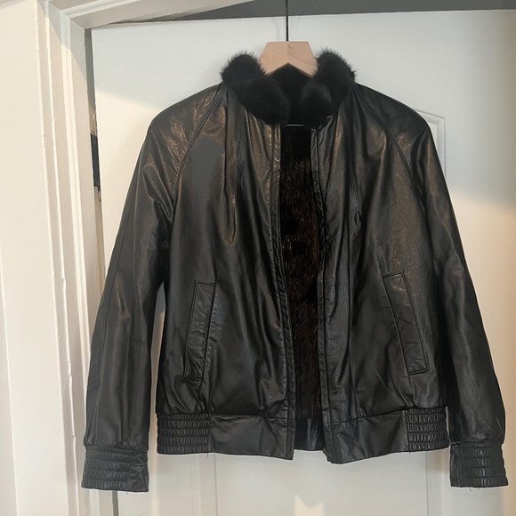 Vintage Reversible Leather and Fur Jacket - Picture 3 of 5